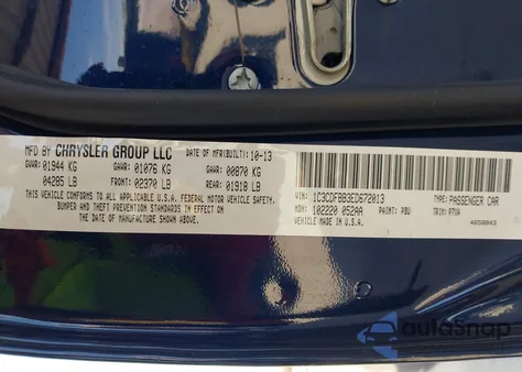 2014 Dodge Dart Sxt из США, поврежденный, VIN 1C3CDFBB3ED672013